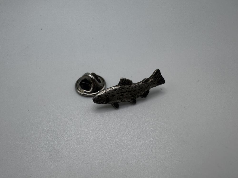 Vintage Forbes Signed Sterling Silver Fish Brooch Pin Made in USA Swirl Design